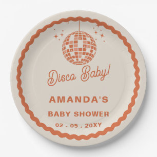 Disco Baby Retro Groovy Disco Baby Shower Paper Plate