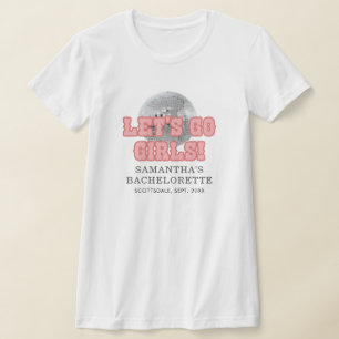 Disco Bachelorette Weekend Party Retro 70s Pink T-Shirt