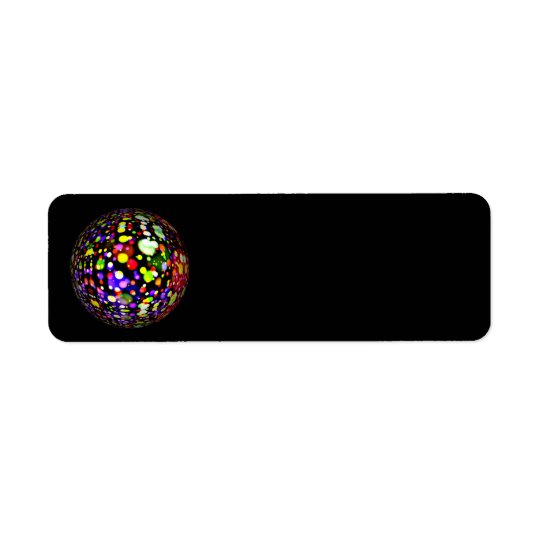 disco-ball-381907 COLORFUL BOHEK MUSIC PARTY CIRC Return Address Label