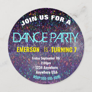 Disco BALL, 70's disco Dance  birthday party Invitation