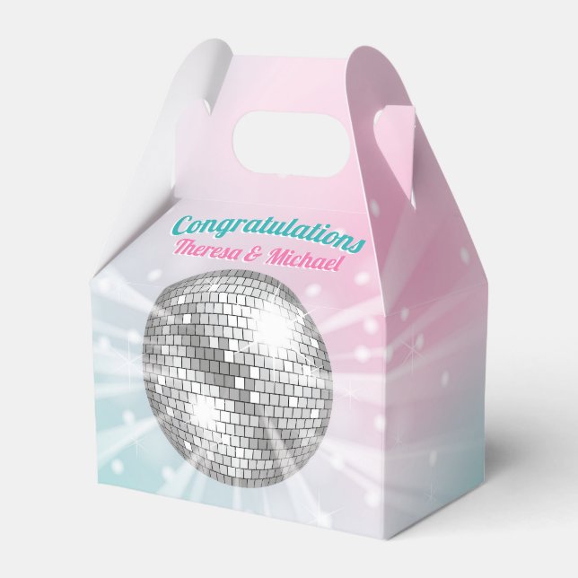 Disco Ball Baby Shower Groovy  Favour Box (Front Side)