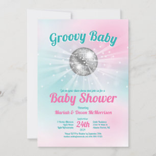 Disco Ball Baby Shower Groovy Invitation