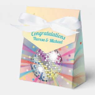 Disco Ball Baby Shower Groovy Pastel Rainbow Favour Box