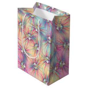 Disco Ball Baby Shower Groovy Pastel Rainbow Medium Gift Bag