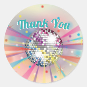 Disco Ball Baby Shower Groovy Thank You Classic Round Sticker