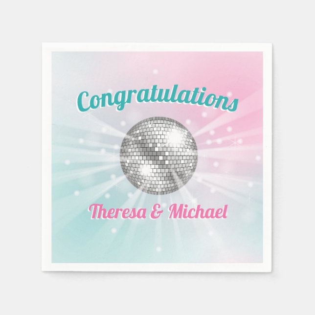 Disco Ball Baby Shower Napkin (Front)