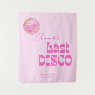 Disco Ball Bachelorette Photo Backdrop Pink  Tapestry