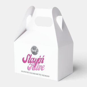Disco Ball Bachelorette Stayin Alive Hangover Kit Favour Box