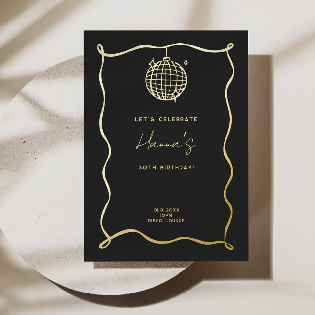 Disco Ball Birthday Foil Invitation (Disco Ball Birthday Foil Invitation)