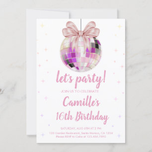 Disco Ball Birthday Invitation
