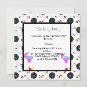 disco ball BIRTHDAY PARTY INVITATION