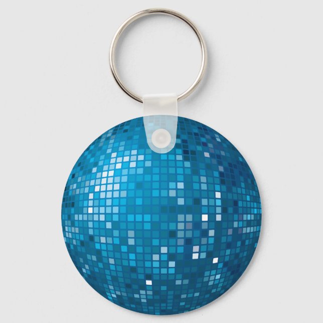 Disco Ball Blue Keychain (Front)