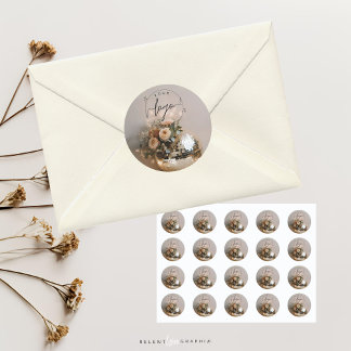 Disco Ball | Boho Florals | Aesthetic Classic Round Sticker