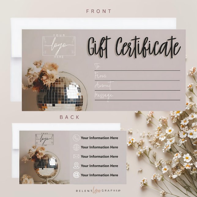 Disco Ball | Boho Flowers | Gift Certificate  (Creator Uploaded)