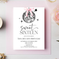 Disco Ball Bow Sweet Sixteen 16th Birthday Party