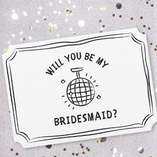 Disco Ball Bridesmaid Proposal Fun, Trendy, Chic Card