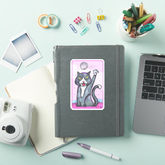 Disco Ball Cat Cheeky Dancing Cartoon Fun Art