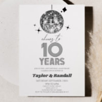 Disco Ball Cheers To 10 Years Wedding Anniversary