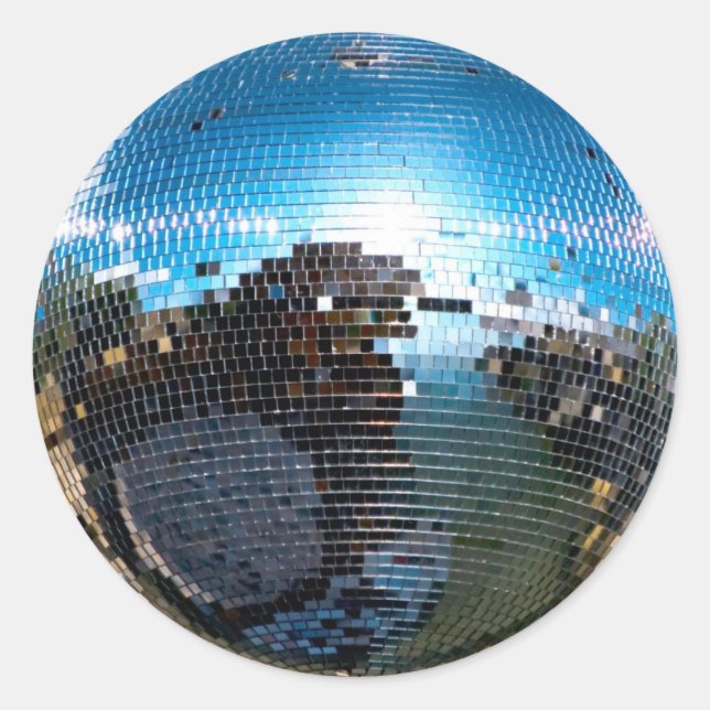 disco ball classic round sticker (Front)