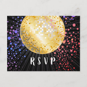 Disco ball, dance , gold Postcard RSVP