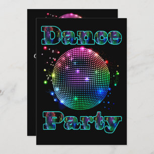 Disco Ball Dance Party Custom Invitation