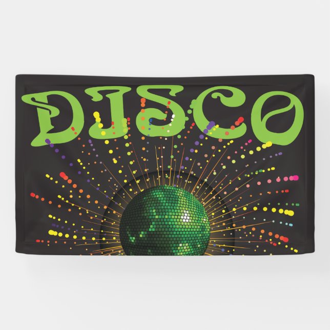 Disco Ball Dance Party Retro 70s Event Banner (Horizontal)