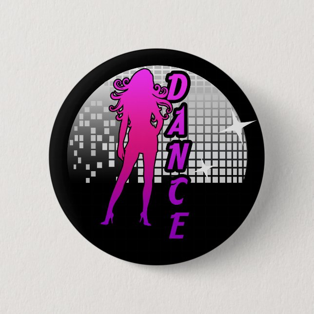 Disco Ball Dancer. 6 Cm Round Badge (Front)