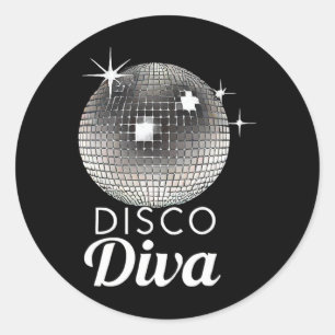Disco Ball Disco Diva Queen3 Classic Round Sticker