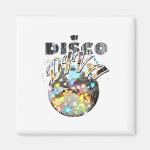 Disco Ball Disco Diva Queen - 70s Retro Vintage Da Magnet