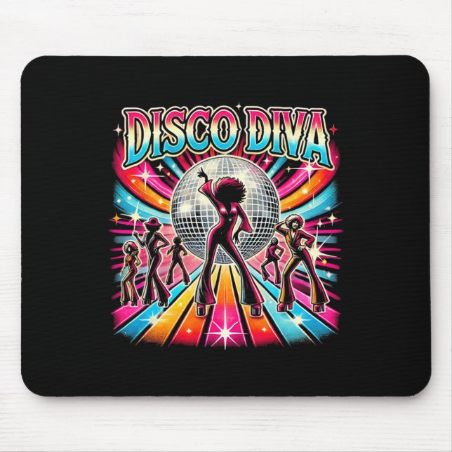 Disco Ball Disco Diva Queen  Mouse Mat (Front)