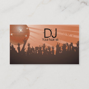 Disco Ball -DJ Business card-brown Business Card