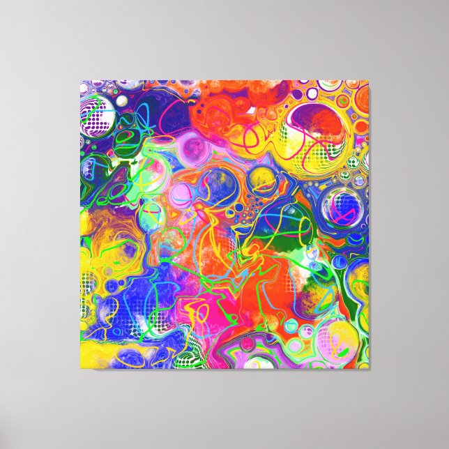 Disco Ball Electricity Fluid Art   Canvas Print (Front)