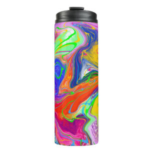 Disco Ball Electricity Marble Fluid Art   Thermal Tumbler
