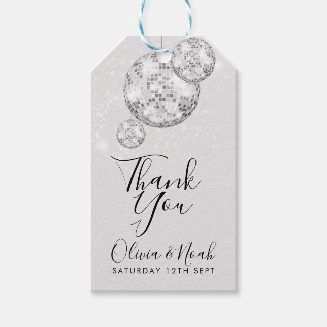 Disco Ball Engagement Party  Gift Tags (Front)
