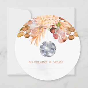 Disco Ball Floral Elegant Chic Wedding Rehearsal Invitation