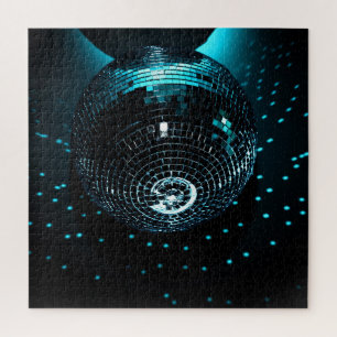 Disco Ball Glare, Nightclub Background. Jigsaw Puzzle