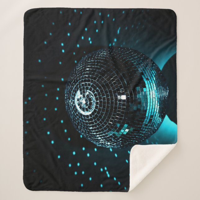 Disco Ball Glare, Nightclub Background. Sherpa Blanket (Front)