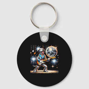 Disco Ball Guitar Dalmatian Dog Men Women Kids  Key Ring
