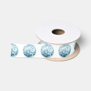 Disco Ball Illustration Satin Ribbon