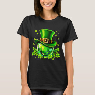 Disco Ball Leprechaun Hat Irish Shamrock St Patric T-Shirt