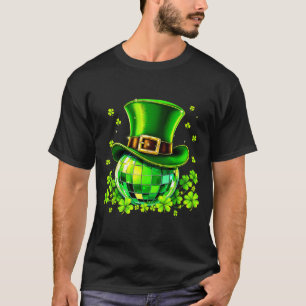 Disco Ball Leprechaun Hat Irish Shamrock St Patric T-Shirt