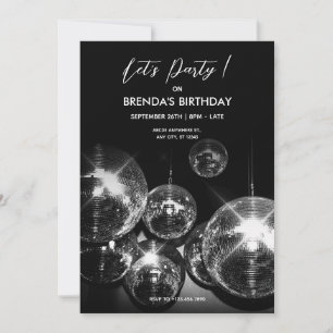 Disco ball Ligts Let's Dance Party  Invitation