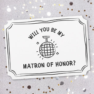 Disco Ball Matron of Honour Proposal Fun & Trend Card