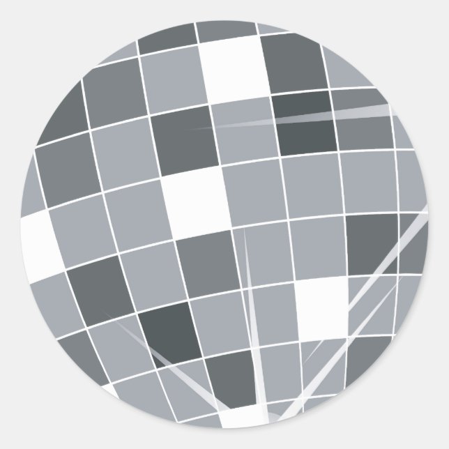 Disco Ball, Mirror Ball, Club, Nightclub, Party Classic Round Sticker (Front)