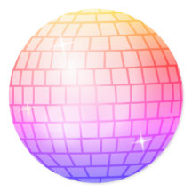 Disco Ball Mirror Ball Orange Blue Magenta
