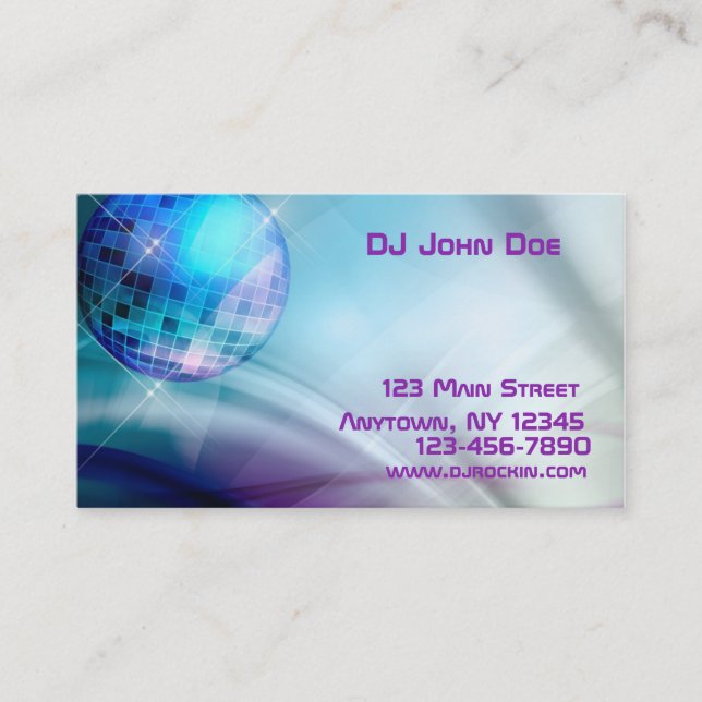 Disco Ball Music Business Card (Front)
