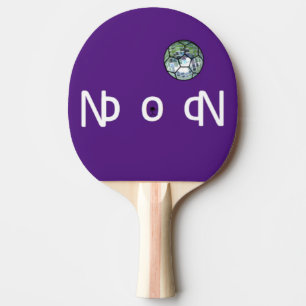 Disco ball on purple Ping Pong Paddle pitch lines