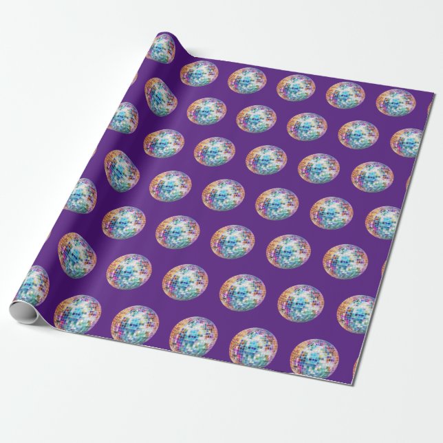 Disco Ball Pattern Wrapping Paper (Unrolled)