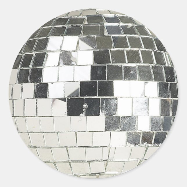 disco ball photo classic round sticker (Front)