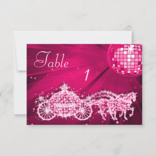 Disco Ball, Princess Coach & Horses Double Sided Invitation
